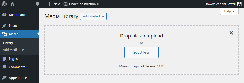 WordPress custom file upload size in hostinger
