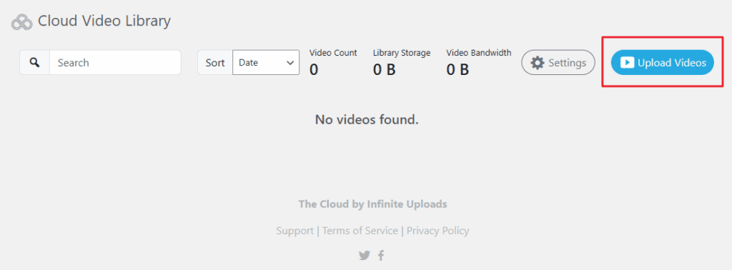 Upload Videos button