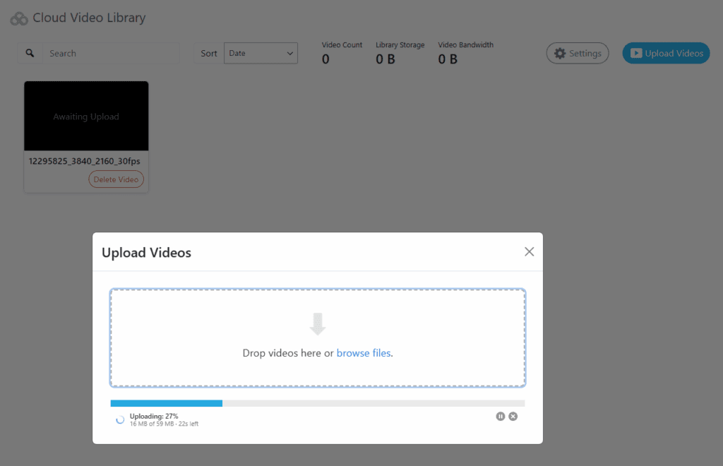 Uploading videos