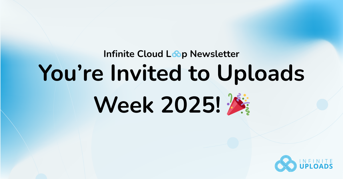 invitation-graphic-with-blue-gradient-text-youre-invited-to-uploads-week-2025 Invitation graphic with blue gradient, text "You're Invited to Uploads Week 2025!"