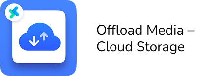 Cloud icon with arrows, blue and white, digital illustration, X logo visible.