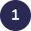 Blue circle with white number one, on dark background, digital illustration.
