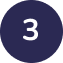 Dark blue circle with white number three, minimalist digital illustration style.