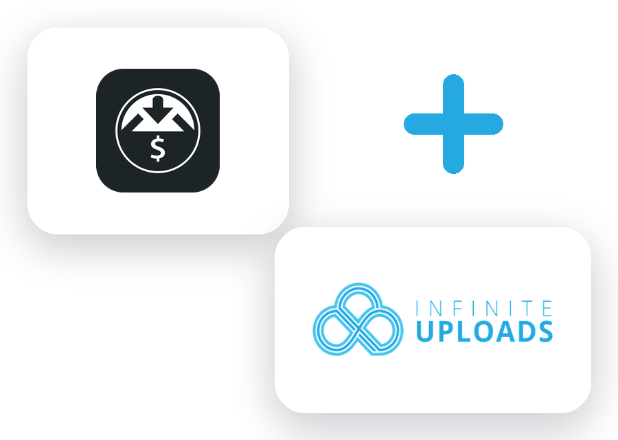 Easy Digital Downloads and Infinite Uploads logos
