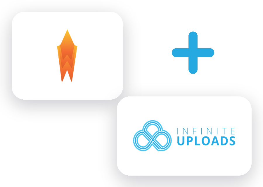 WP Rocket and Infinite Uploads logos