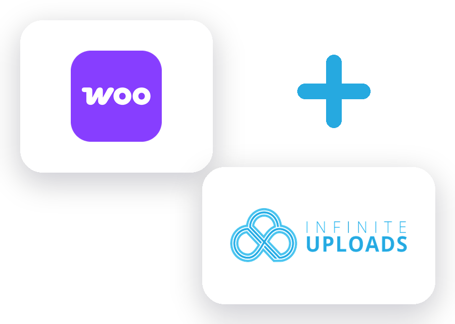 WooCommerce and Infinite Uploads logos