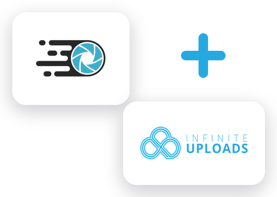 EWWW Image Optimizer and Infinite Uploads logos EWWW Image Optimizer and Infinite Uploads logos