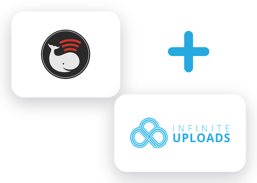 Seriously Simple Podcasting and Infinite Uploads logos